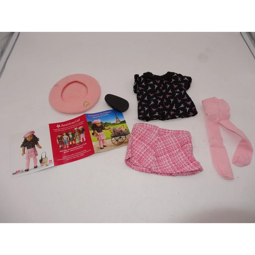 American‎ Girl World Traveler France Outfit Paris Beret Shirt Skirt 2021